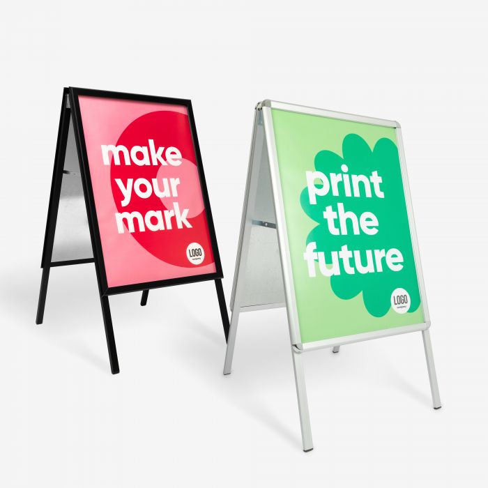Klapbord met wisselbare posters