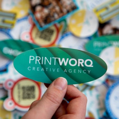 Promotionele stickers om uit te delen
