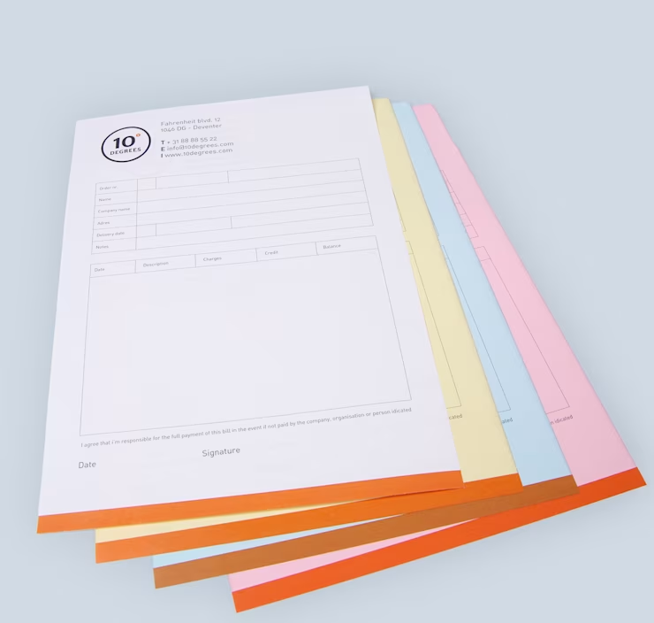 Doordrukset voor bonnen en formulieren